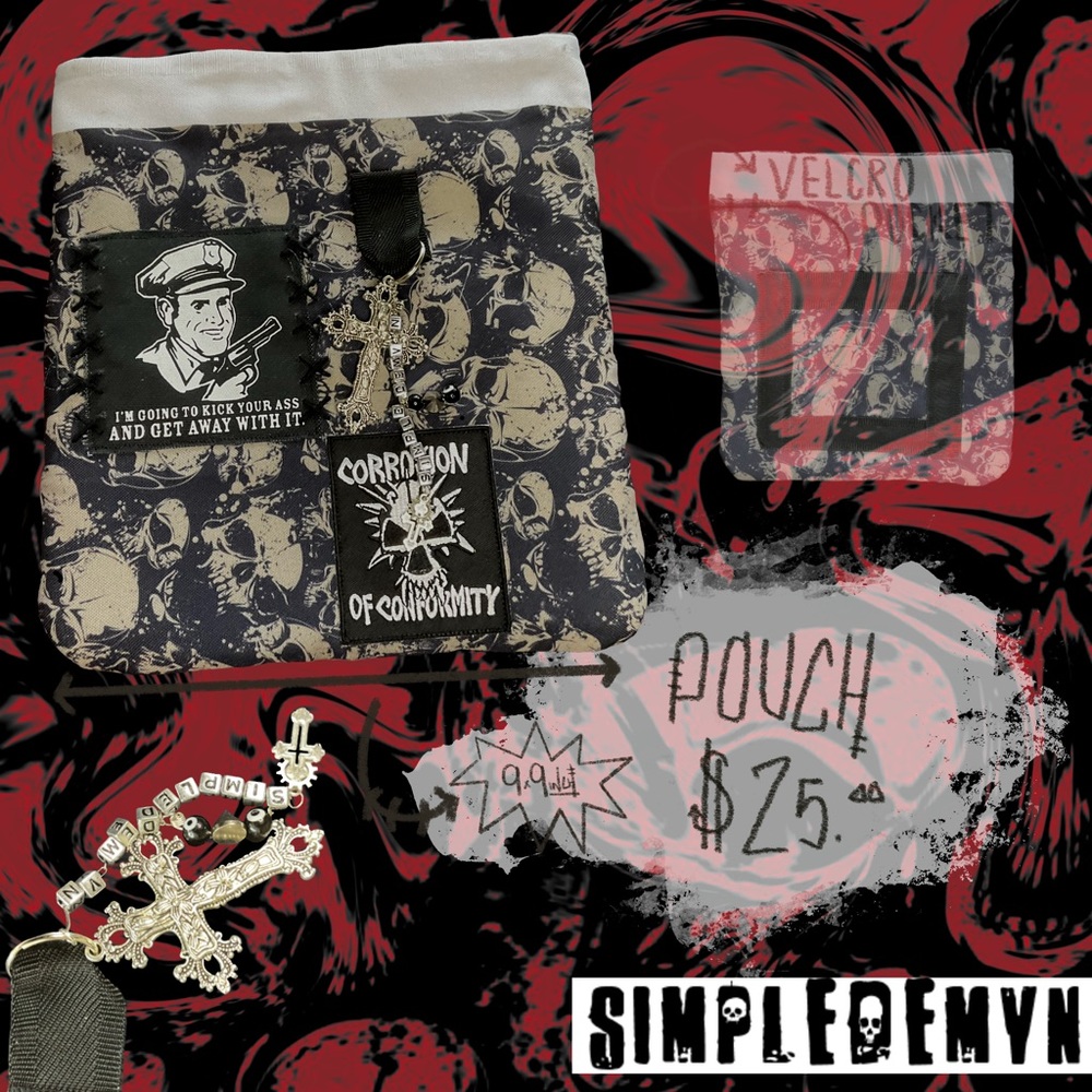 Velcro Skull Patch Pouch